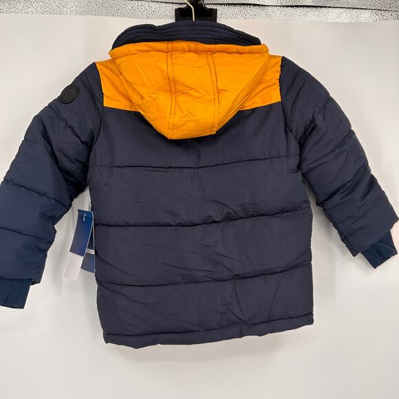 Perry Ellis Navy & Yellow Puffer Boy's Jacket Size 5 New with tags - Picture 6 of 7
